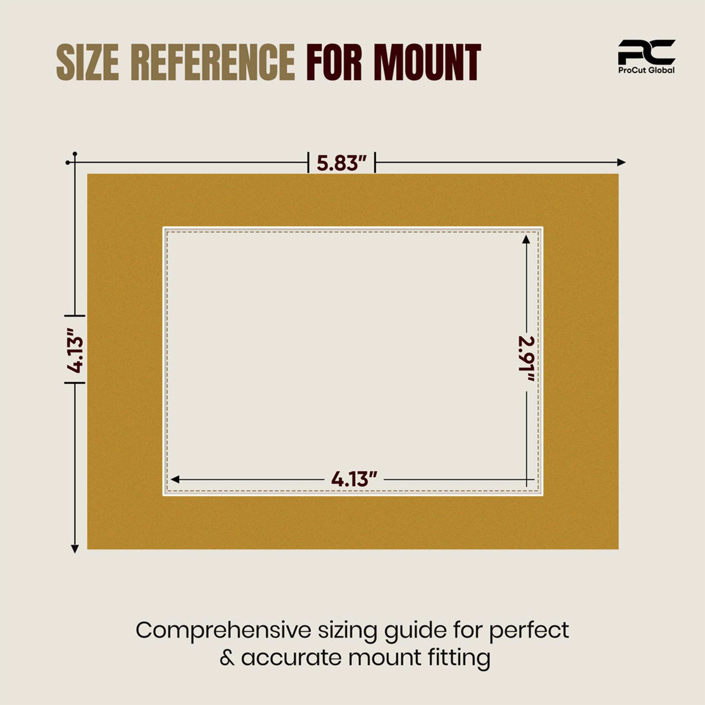 Antique Gold A6 Picture Mount With A7 Aperture | Acid-Free Picture Mount Board thumbnail 2