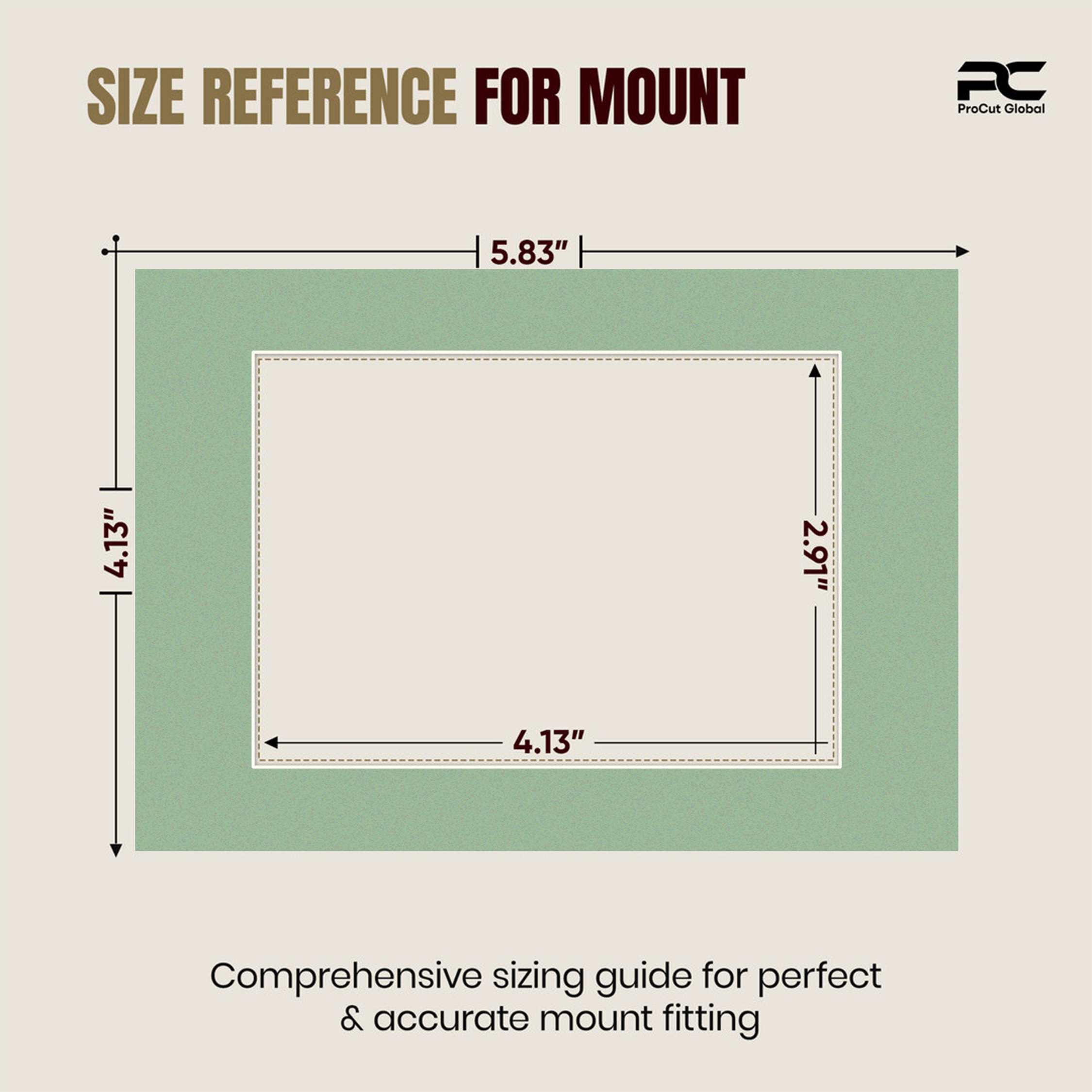 Sage Green A6 Picture Mount With A7 Aperture | Acid-Free Picture Mount Board thumbnail 2
