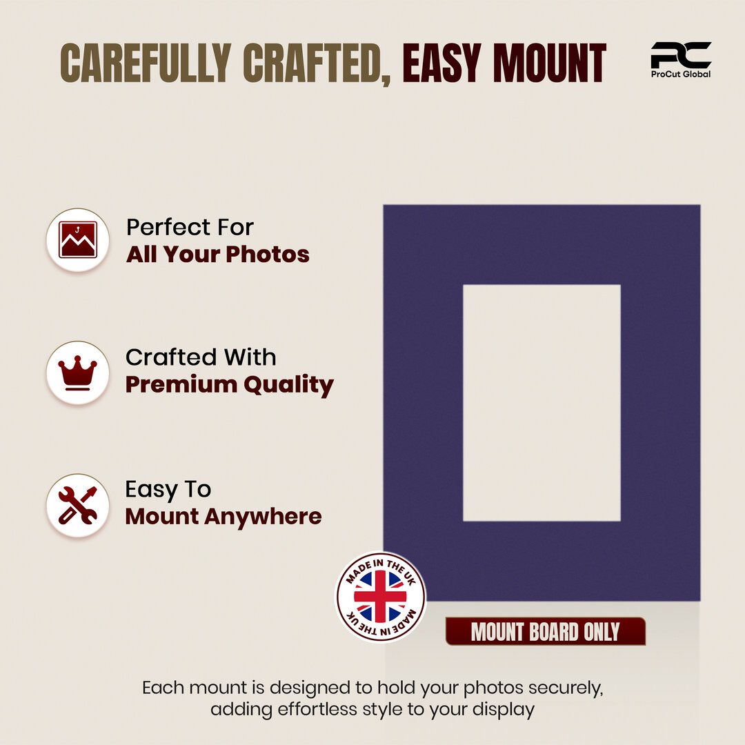 Damson 10x8" Picture Mount With 6x4" Aperture | Acid-Free Mat Board For Picture Frames thumbnail 7