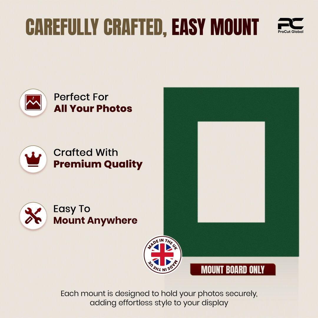 Forest Green 10x8" Picture Mount With 6x4" Aperture | Acid-Free Mat Board For Picture Frames thumbnail 7
