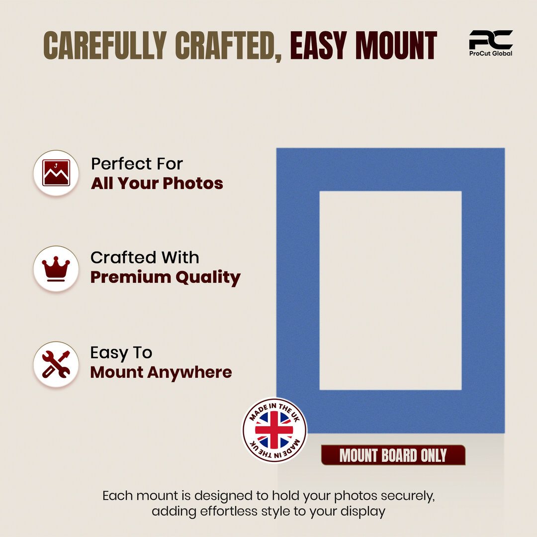 Pacific Blue 10x8" Picture Mount With 7x5" Aperture | Acid-Free Picture Mount Board thumbnail 7
