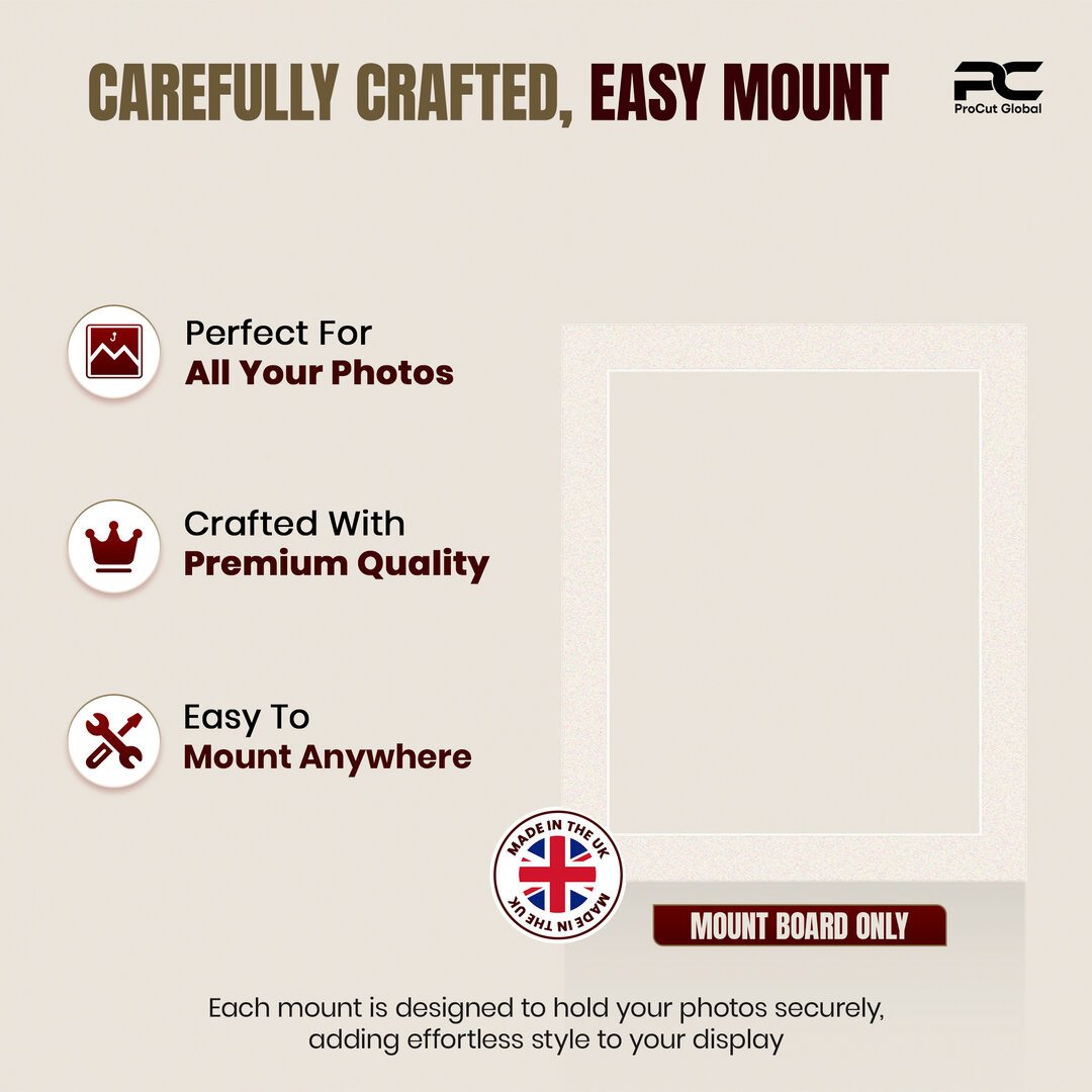 Antique White 12x10" Picture Mount With 10x8" Aperture | Acid-Free Mat Board For Photos & Artwork thumbnail 7