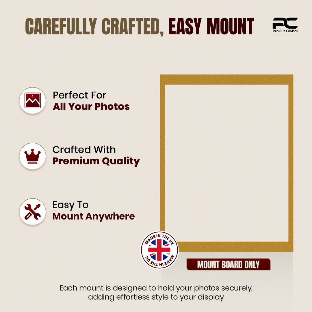 Antique Gold 16x12" Picture Mount With 14x11" Aperture | Acid-Free Picture Mount Board thumbnail 7