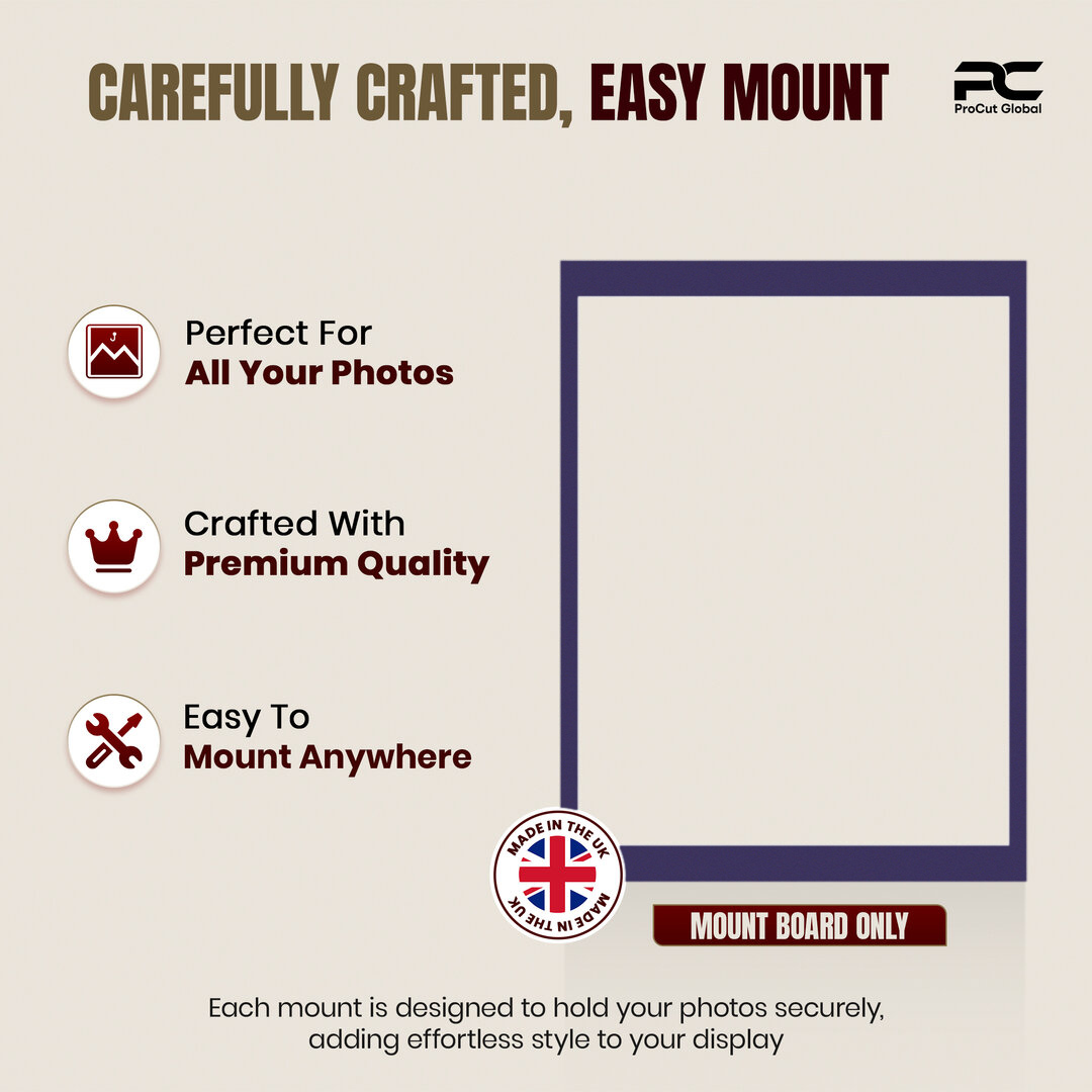 Damson 16x12" Picture Mount With 14x11" Aperture | Acid-Free Mat Board For Picture Frames thumbnail 7