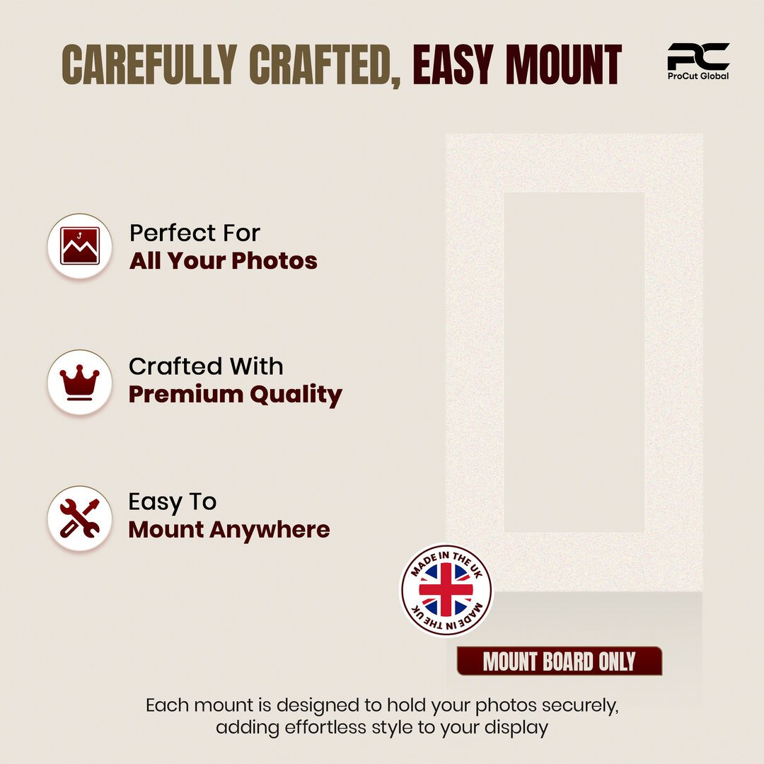 Antique White 16x9" Picture Mount With 12x5" Aperture | Acid-Free Mat Board For Photos & Artwork thumbnail 7