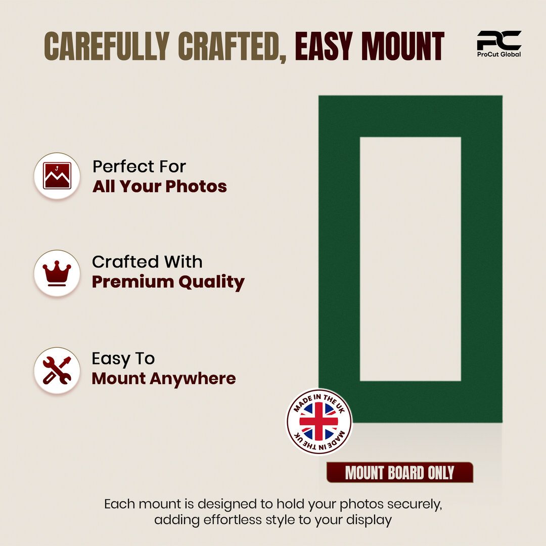 Forest Green 16x9" Picture Mount With 12x5" Aperture | Acid-Free Mat Board For Photos & Artwork thumbnail 7