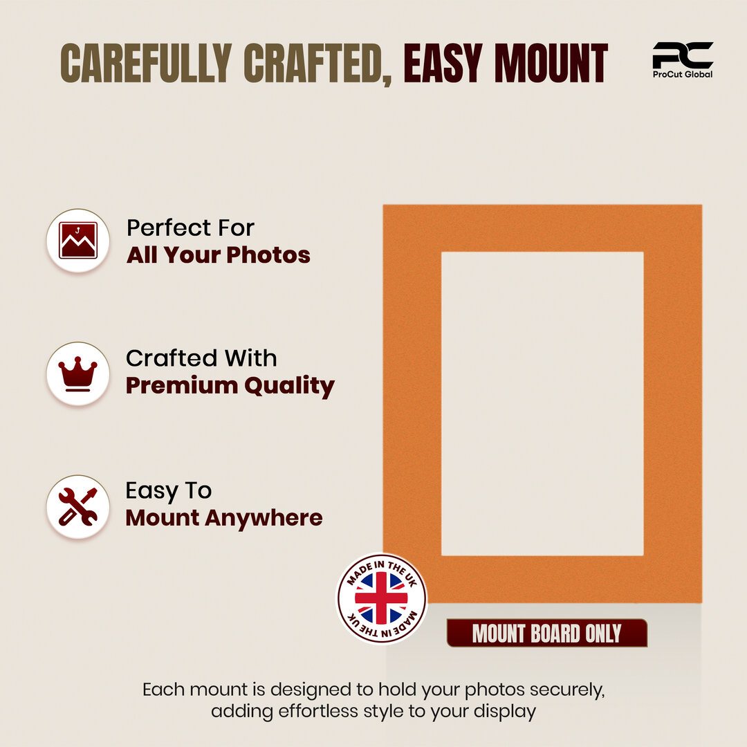 Burnt Orange 20x16" Picture Mount With 15x10" Aperture | Acid-Free Mat Board For Picture Frames thumbnail 7