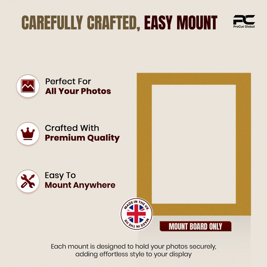 Antique Gold 20x16" Picture Mount With A3 Aperture | Acid-Free Mat Board For Picture Frames thumbnail 7