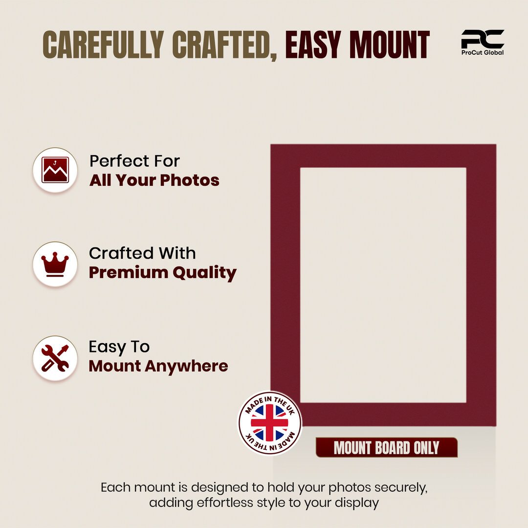 Burgundy 20x16" Picture Mount With A3 Aperture | Acid-Free Picture Mount Board thumbnail 7