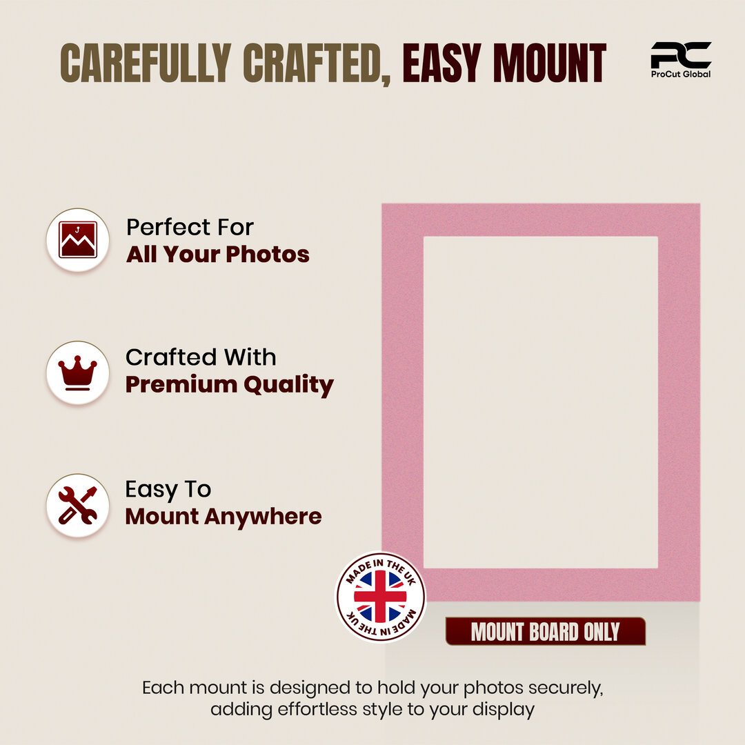 Dusty Rose 20x16" Picture Mount With A3 Aperture | Acid-Free Mat Board For Photos & Artwork thumbnail 7
