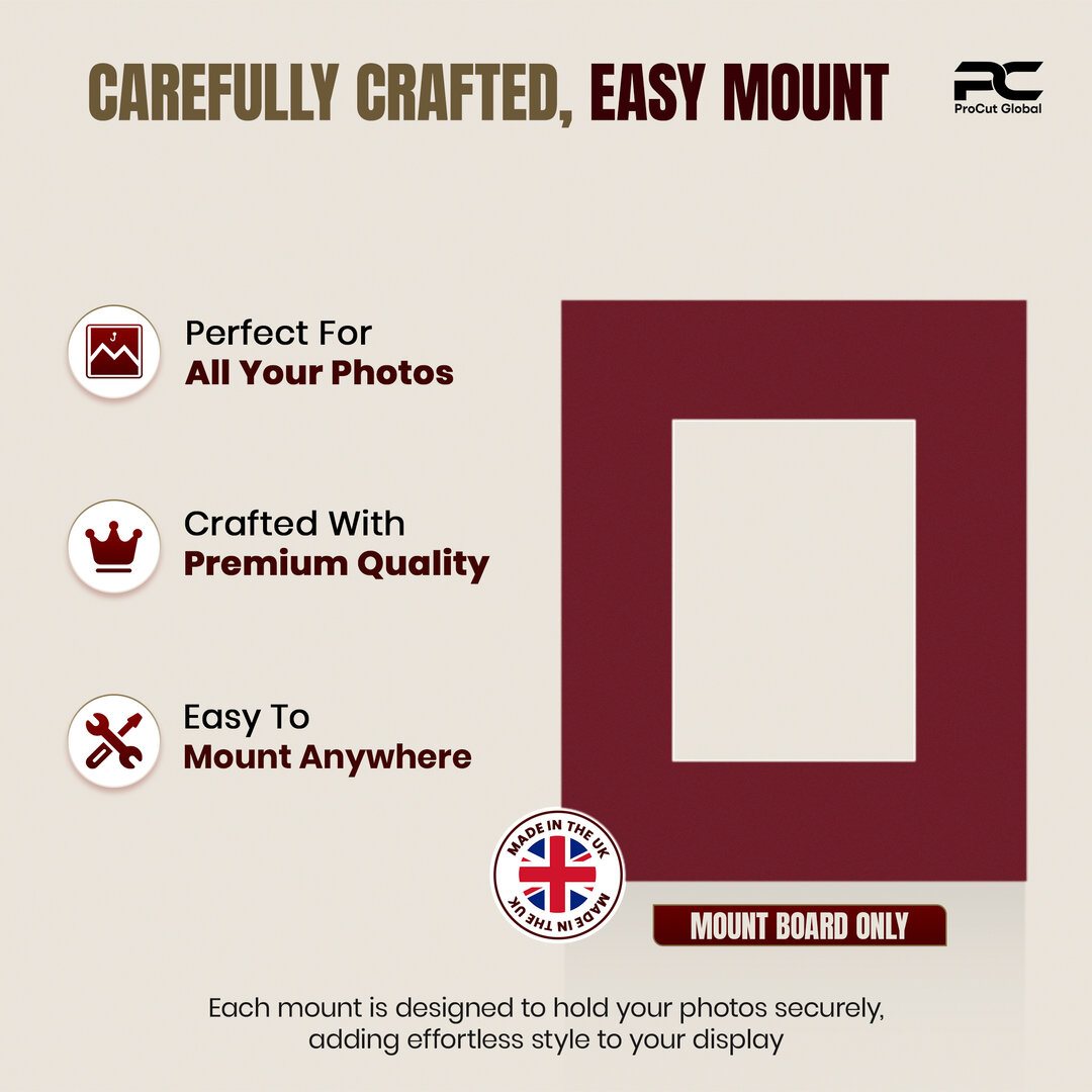 Burgundy 20x16" Picture Mount With A4 Aperture | Acid-Free Mat Board For Picture Frames thumbnail 7