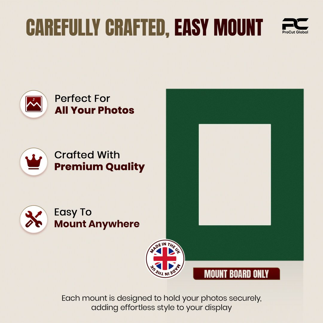 Forest Green 20x16" Picture Mount With A4 Aperture | Acid-Free Mat Board For Picture Frames thumbnail 7