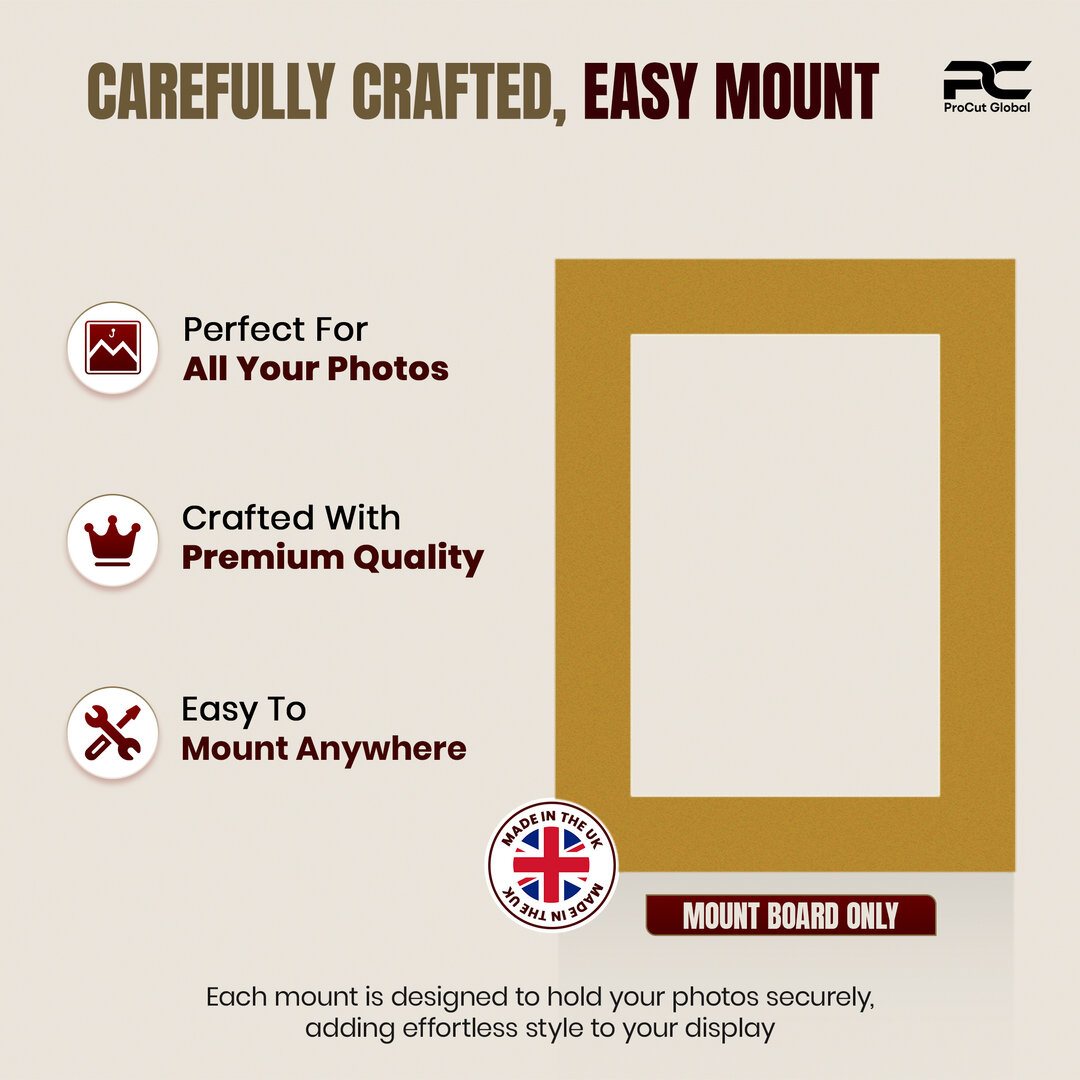 Antique Gold 24x18" Picture Mount With 18x12" Aperture | Acid-Free Mat Board For Photos & Artwork thumbnail 7