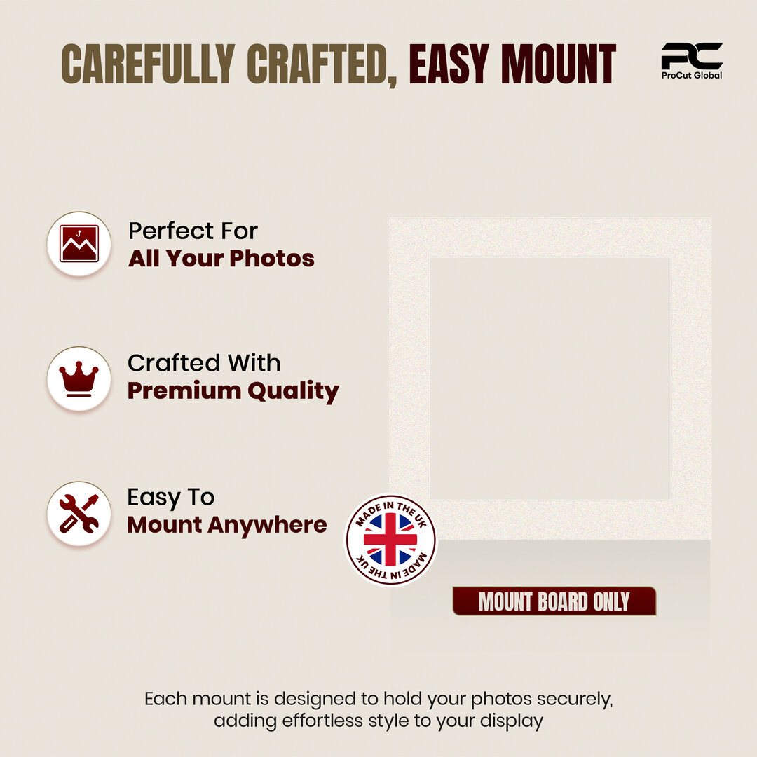 Antique White 40x40cm Picture Mount With 30x30cm Aperture | Acid-Free Mat Board For Picture Frames thumbnail 7