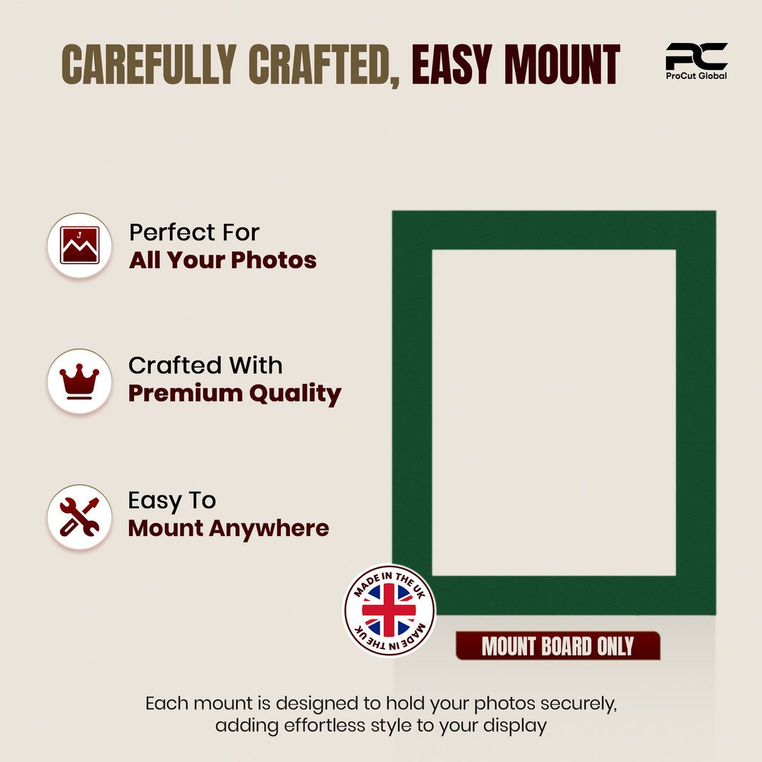 Forest Green 50x40cm Picture Mount With 40x30cm Aperture | Acid-Free Mat Board For Picture Frames thumbnail 7