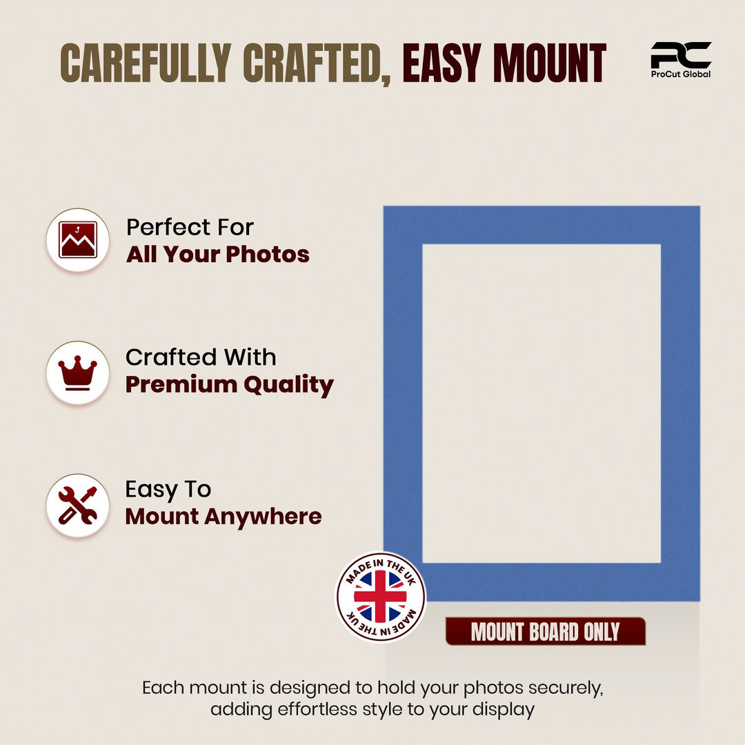 Pacific Blue 50x40cm Picture Mount With 40x30cm Aperture | Acid-Free Mat Board For Photos & Artwork thumbnail 7