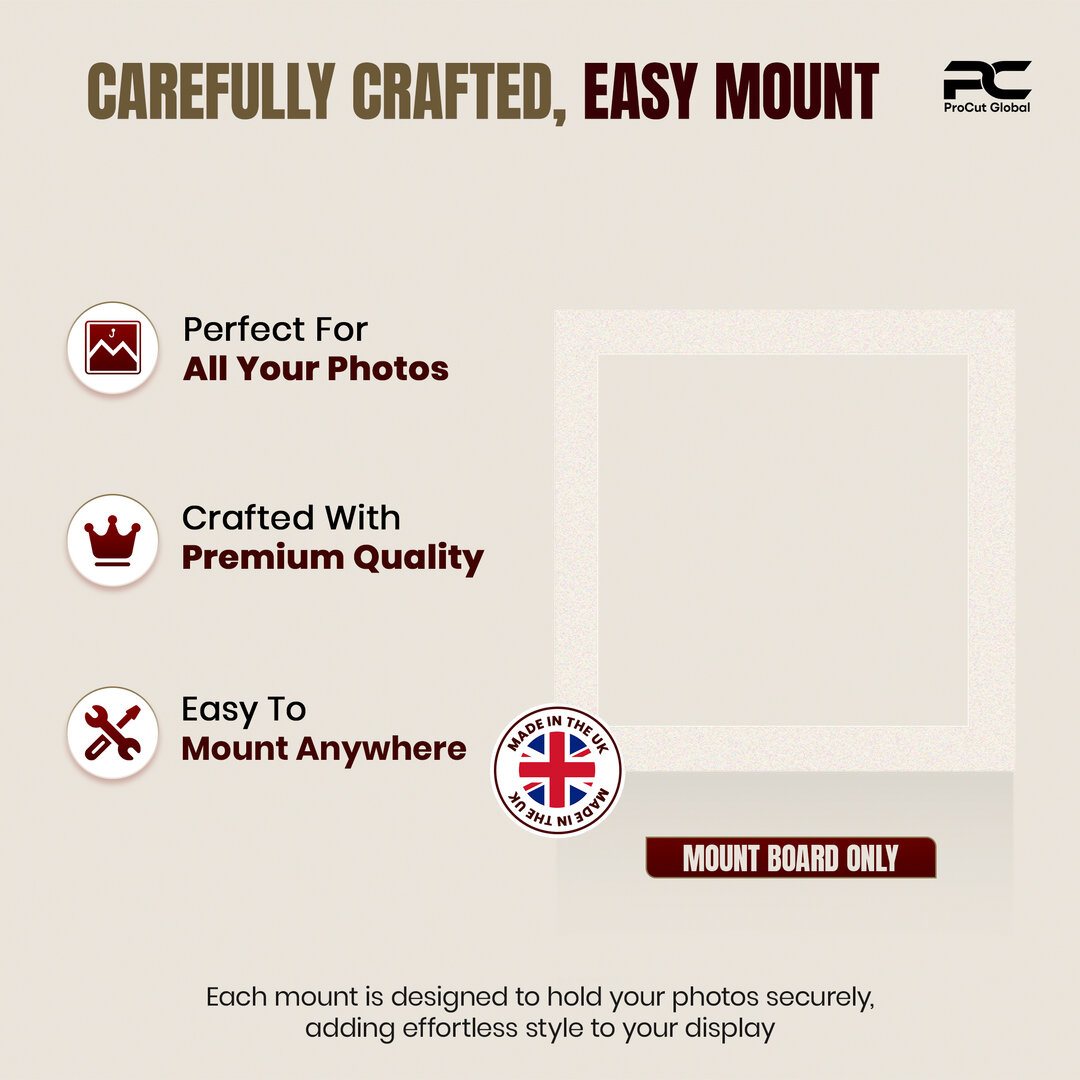 Antique White 50x50cm Picture Mount With 40x40cm Aperture | Acid-Free Picture Mount Board thumbnail 7