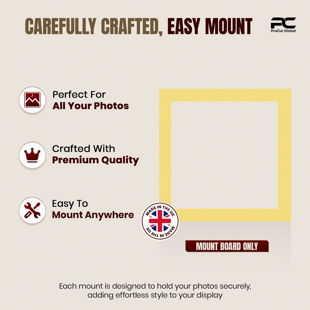 Primrose 50x50cm Picture Mount With 40x40cm Aperture | Acid-Free Mat Board For Picture Frames thumbnail 7