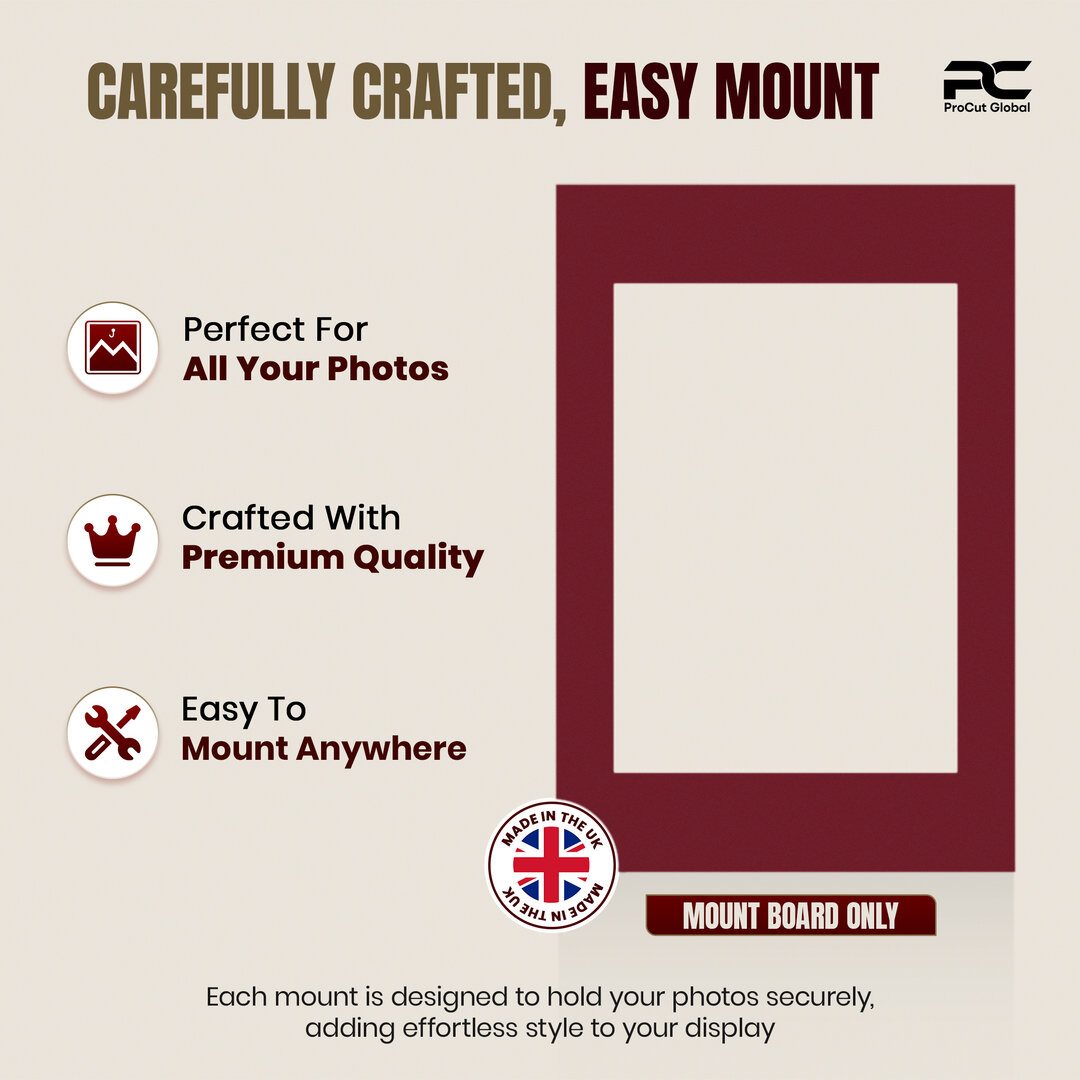 Burgundy 60x40cm Picture Mount With A3 Aperture | Acid-Free Mat Board For Picture Frames thumbnail 7
