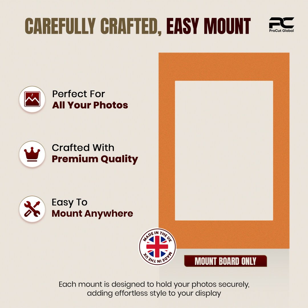 Burnt Orange 60x40cm Picture Mount With A3 Aperture | Acid-Free Mat Board For Photos & Artwork thumbnail 7