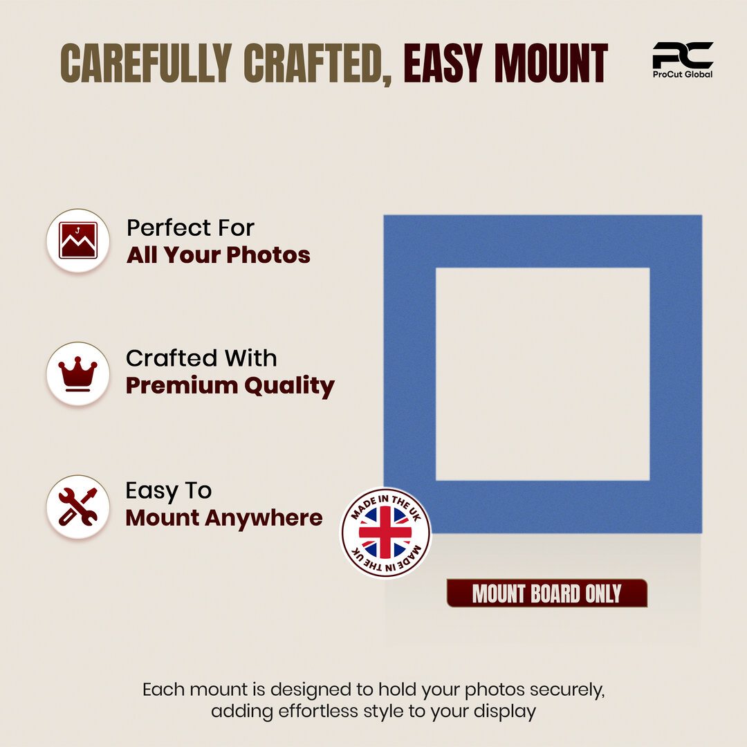 Pacific Blue 60x60cm Picture Mount With 40x40cm Aperture | Acid-Free Mat Board For Photos & Artwork thumbnail 7