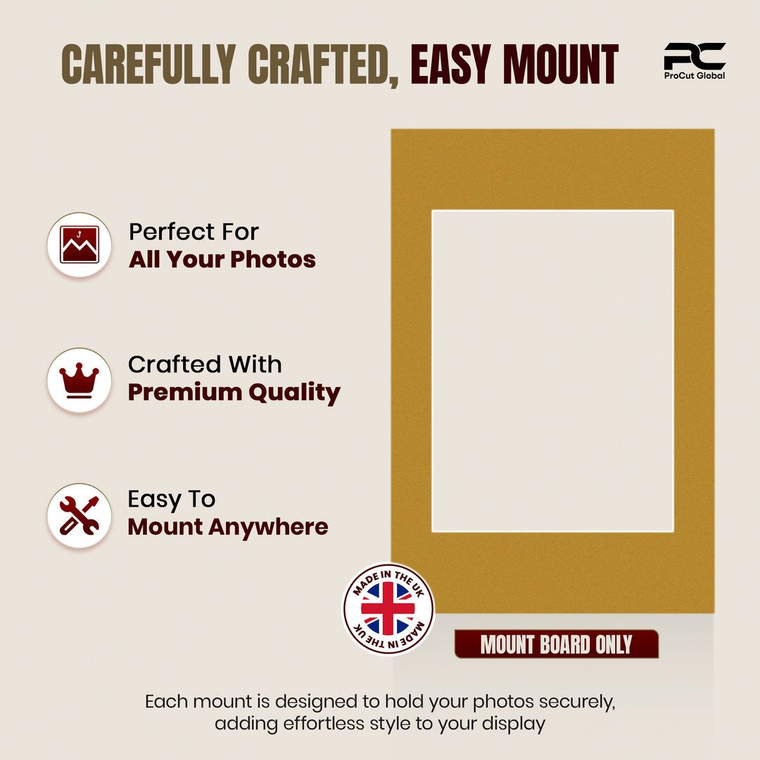 Antique Gold 6x4" Picture Mount With 4x3" Aperture | Acid-Free Mat Board For Photos & Artwork thumbnail 7
