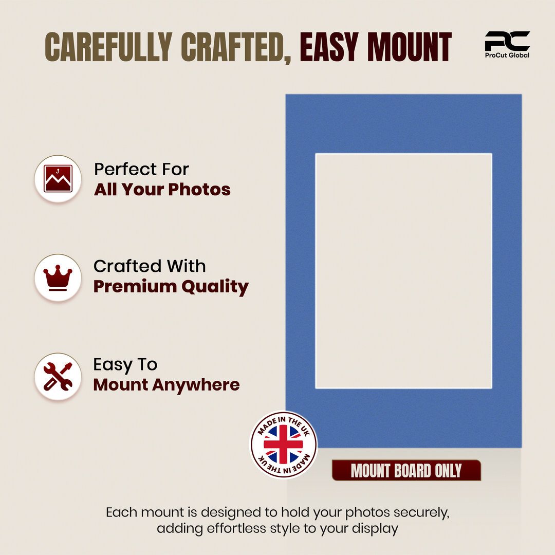 Pacific Blue 6x4" Picture Mount With 4x3" Aperture | Acid-Free Mat Board For Picture Frames thumbnail 7