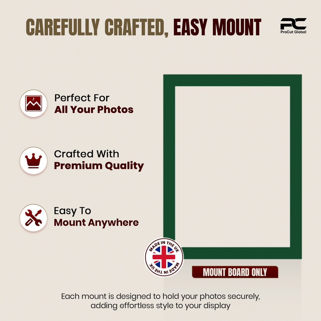 Forest Green 70x50cm Picture Mount With 60x40cm Aperture | Acid-Free Picture Mount Board thumbnail 7