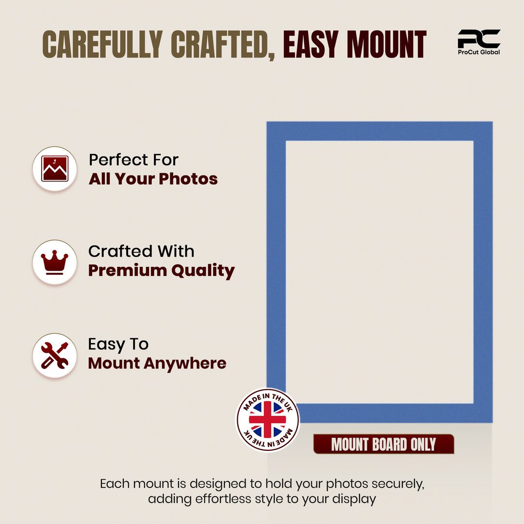 Pacific Blue 70x50cm Picture Mount With 60x40cm Aperture | Acid-Free Mat Board For Picture Frames thumbnail 7