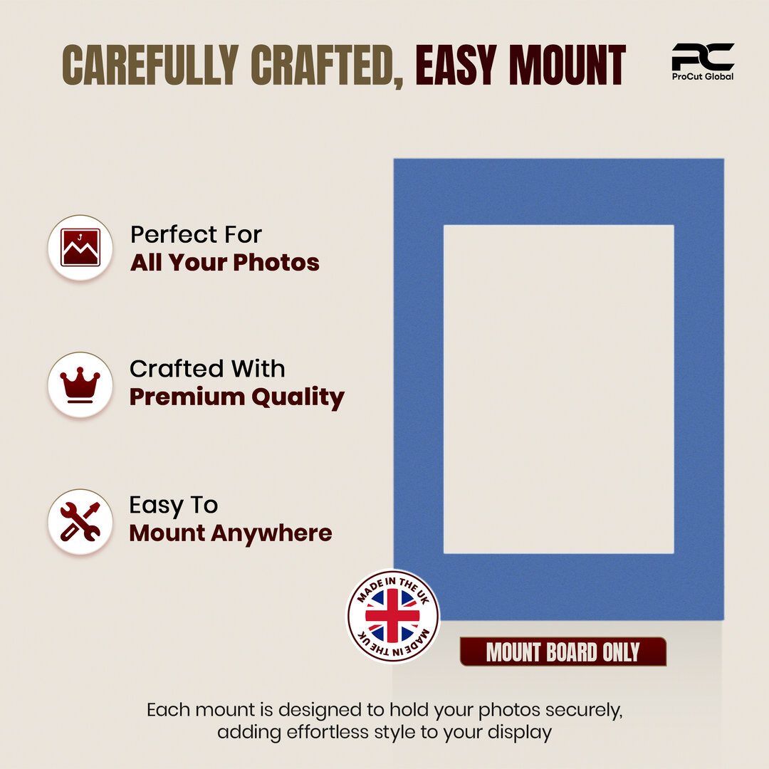 Pacific Blue 7x5" Picture Mount With 5x3.5" Aperture | Acid-Free Mat Board For Picture Frames thumbnail 7
