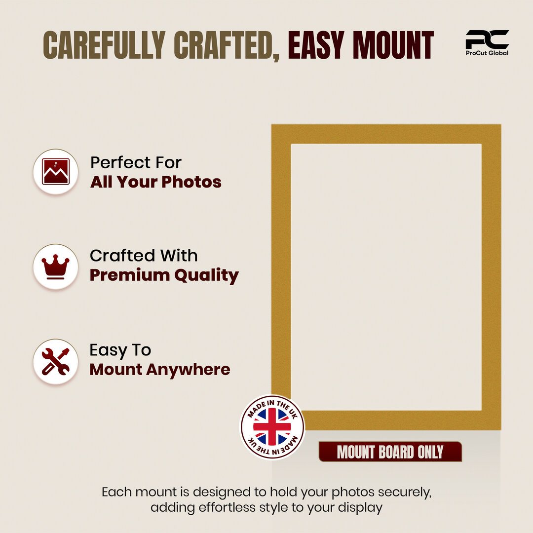 Antique Gold 80x60cm Picture Mount With 70x50cm Aperture | Acid-Free Mat Board For Picture Frames thumbnail 7