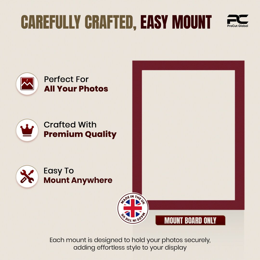 Burgundy 80x60cm Picture Mount With 70x50cm Aperture | Acid-Free Mat Board For Picture Frames thumbnail 7