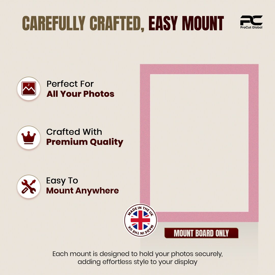 Dusty Rose 80x60cm Picture Mount With 70x50cm Aperture | Acid-Free Mat Board For Photos & Artwork thumbnail 7