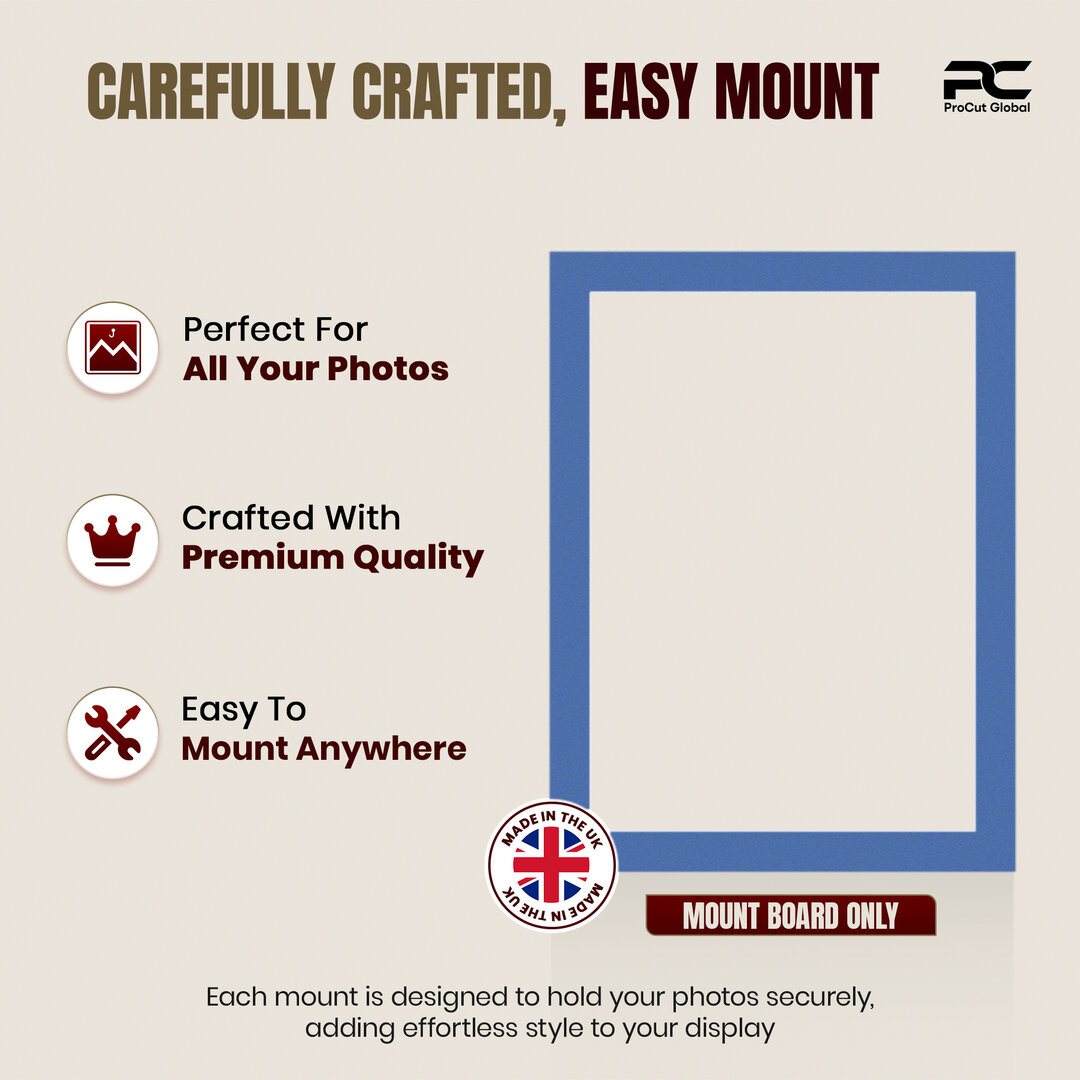 Pacific Blue 80x60cm Picture Mount With 70x50cm Aperture | Acid-Free Mat Board For Photos & Artwork thumbnail 7