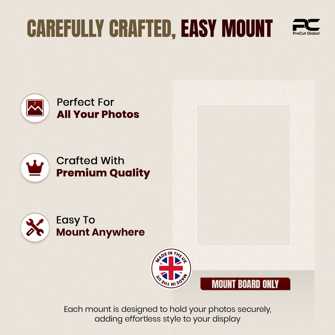 Antique White 8x6" Picture Mount With 6x4" Aperture | Acid-Free Mat Board For Photos & Artwork thumbnail 7