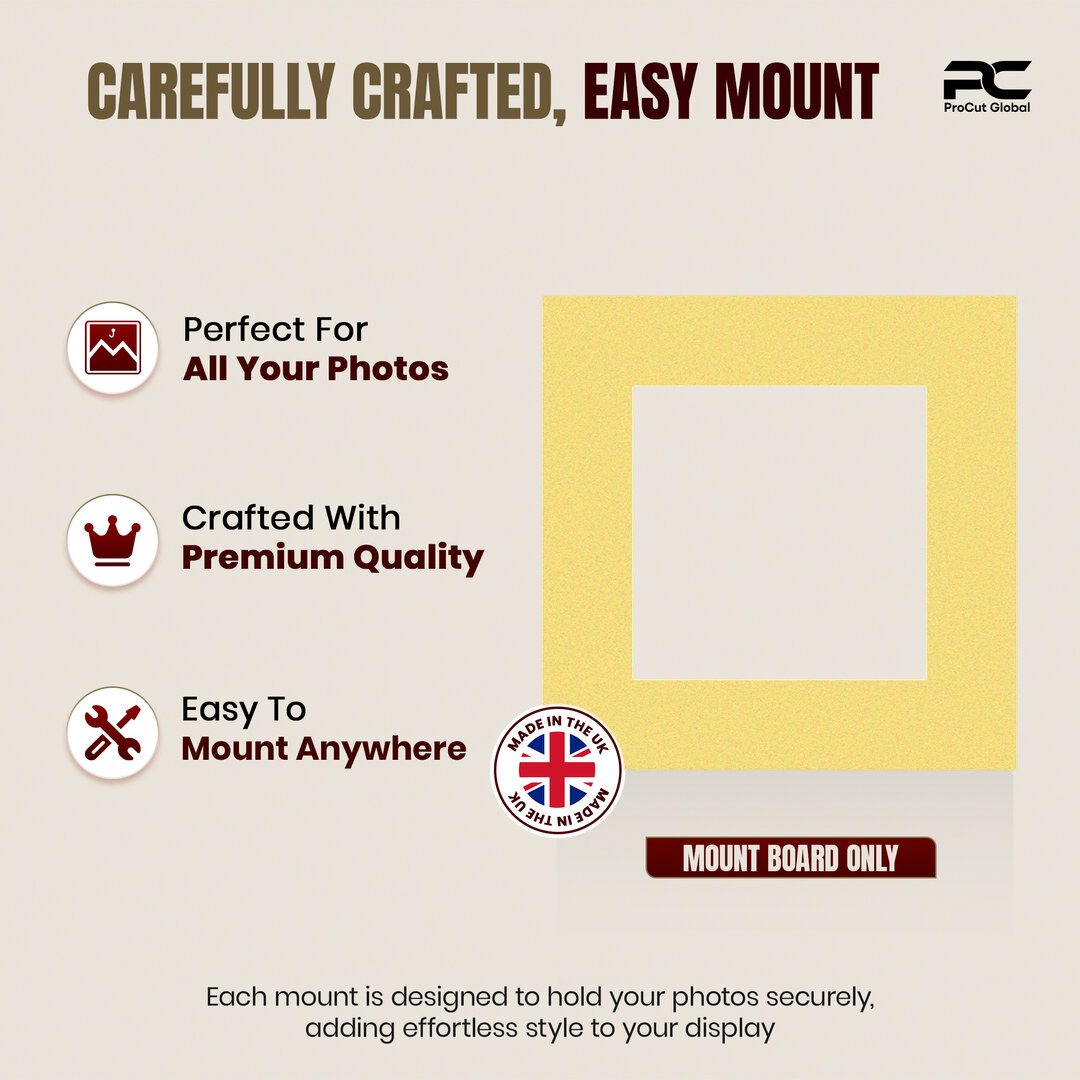 Primrose 8x8" Picture Mount With 5x5" Aperture | Acid-Free Mat Board For Photos & Artwork thumbnail 7