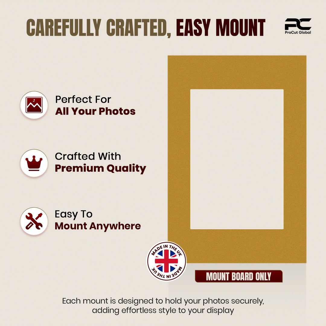 Antique Gold 90x60cm Picture Mount With 60x40cm Aperture | Acid-Free Mat Board For Photos & Artwork thumbnail 7