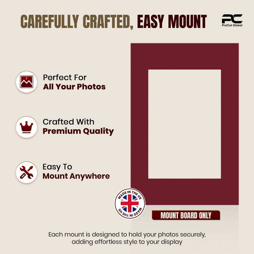 Burgundy 90x60cm Picture Mount With 60x40cm Aperture | Acid-Free Picture Mount Board thumbnail 7