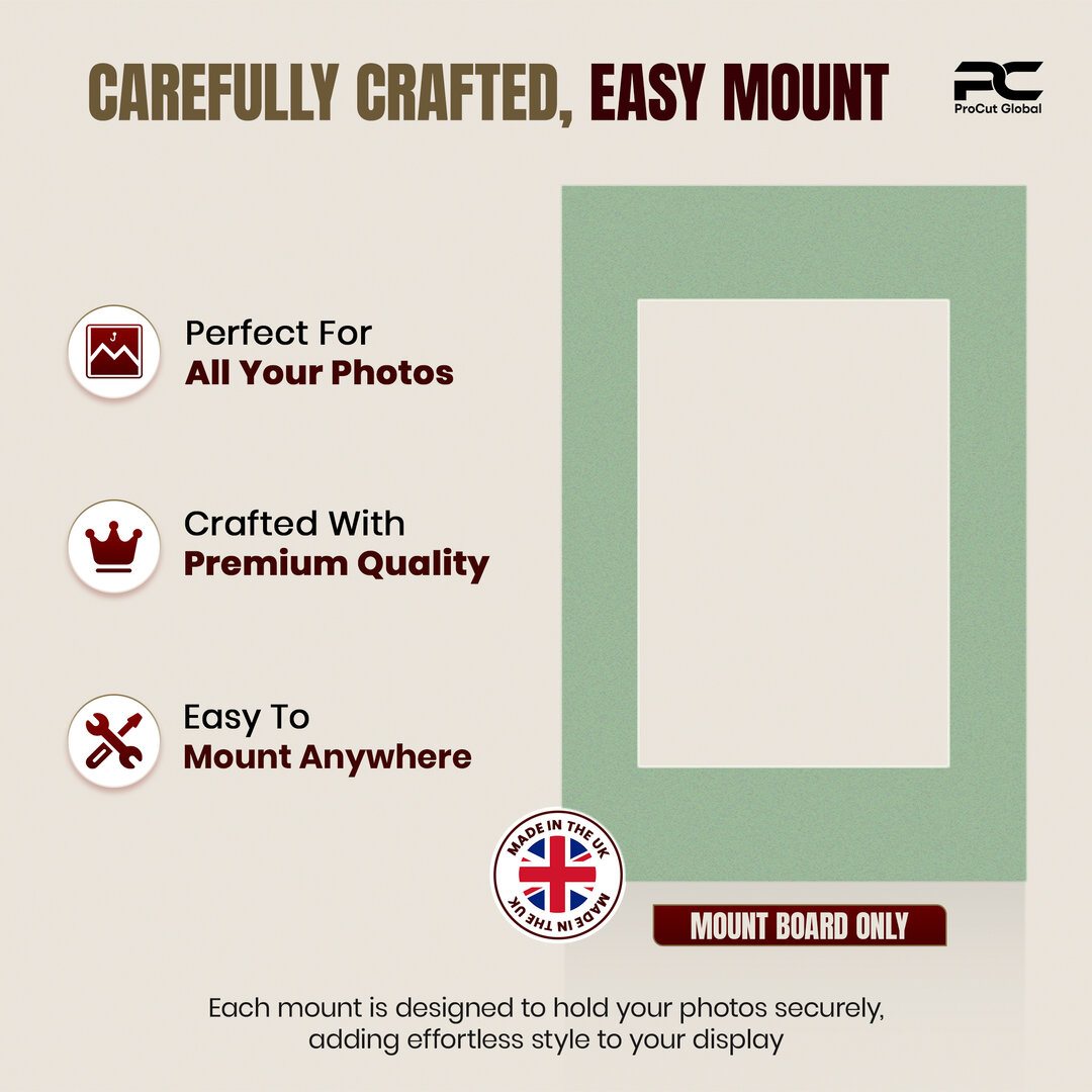 Sage Green 90x60cm Picture Mount With 60x40cm Aperture | Acid-Free Mat Board For Picture Frames thumbnail 7