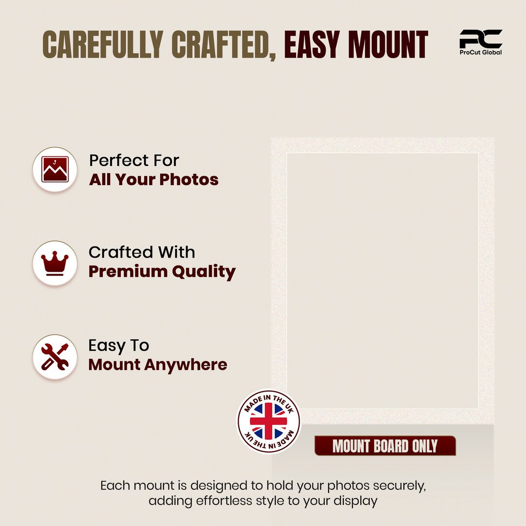Antique White 90x70cm Picture Mount With 80x60cm Aperture | Acid-Free Picture Mount Board thumbnail 7