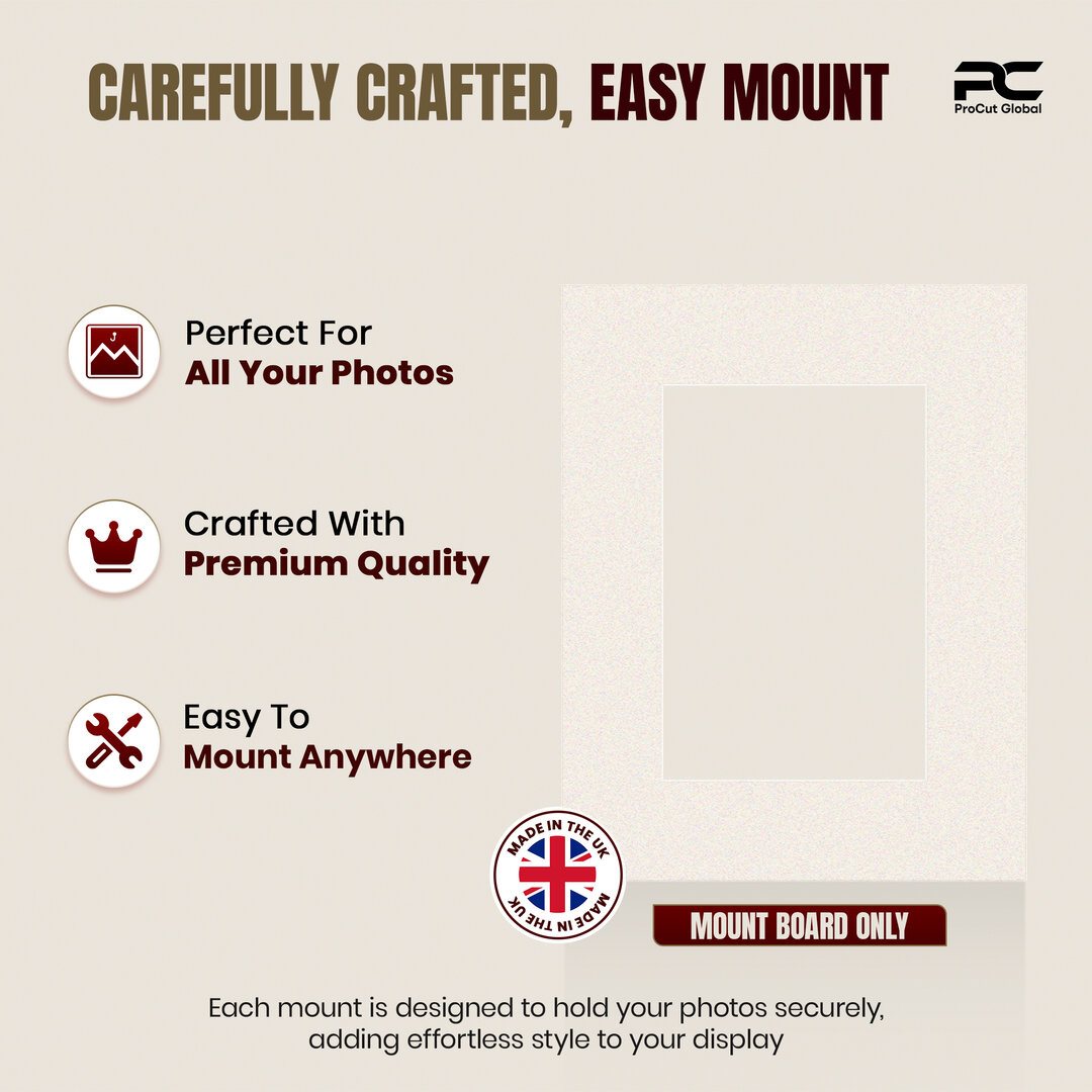 Antique White 9x7" Picture Mount With 6x4" Aperture | Acid-Free Mat Board For Photos & Artwork thumbnail 7