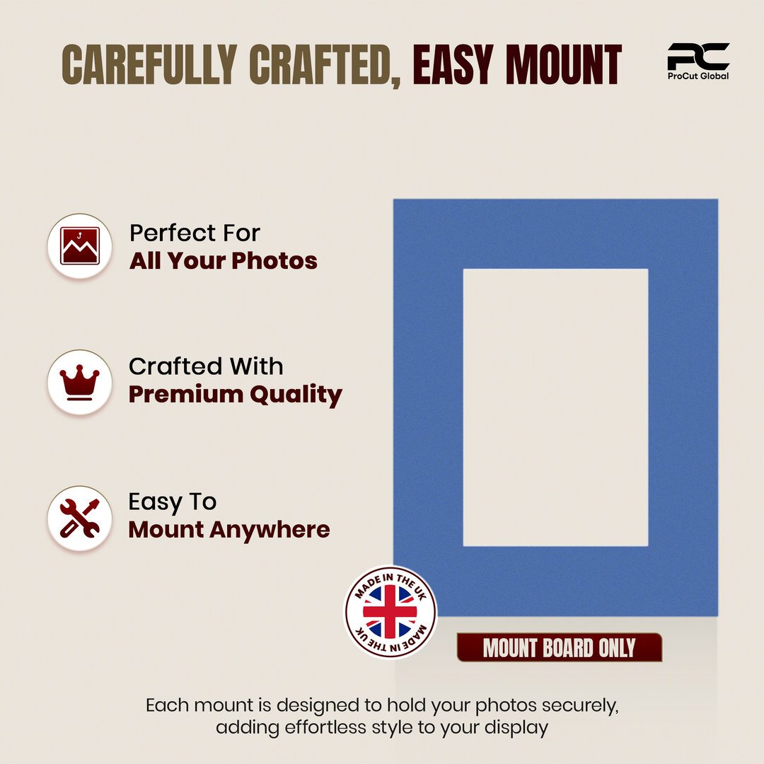 Pacific Blue 9x7" Picture Mount With 6x4" Aperture | Acid-Free Mat Board For Picture Frames thumbnail 7