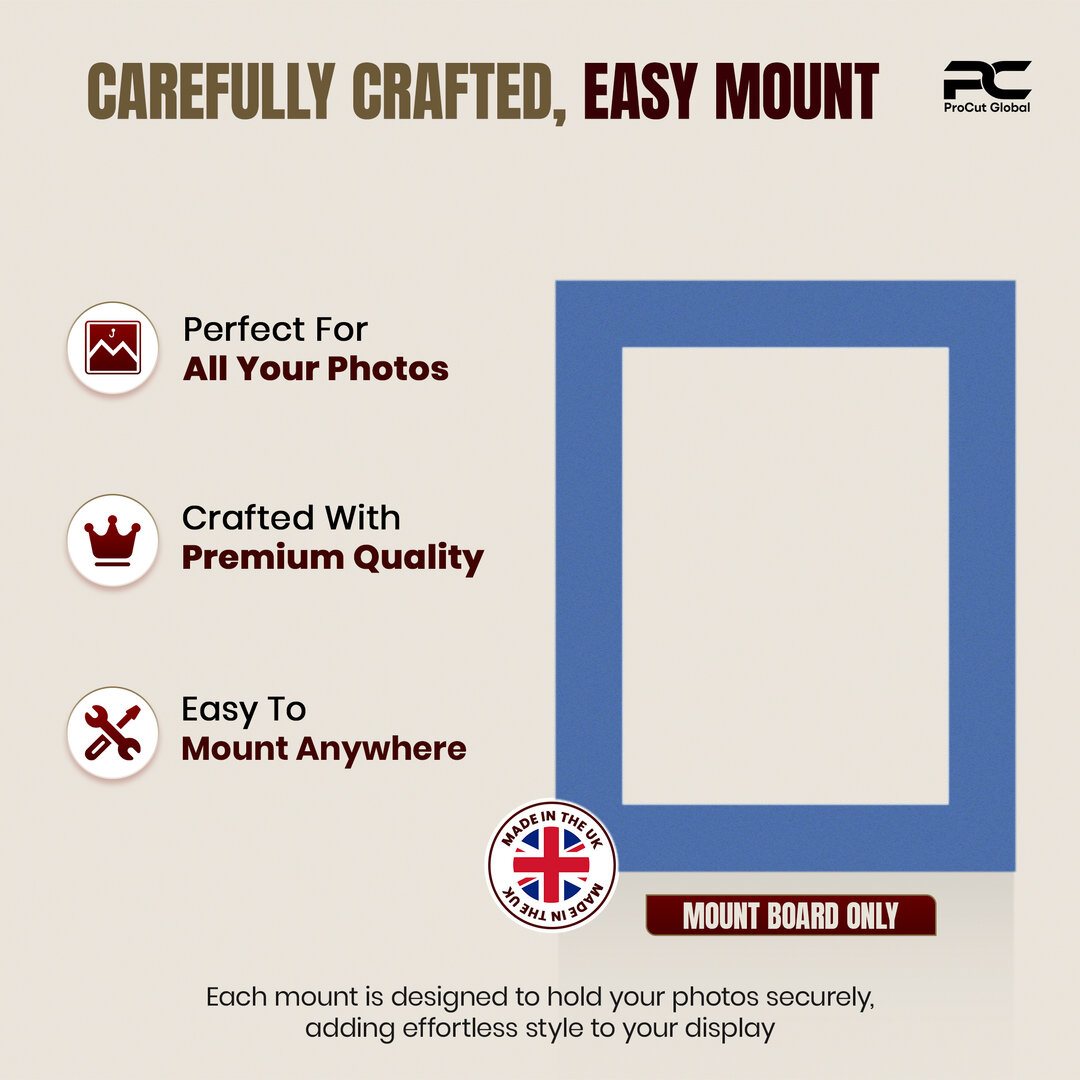 Pacific Blue 9x7" Picture Mount With 7x5" Aperture | Acid-Free Mat Board For Photos & Artwork thumbnail 7