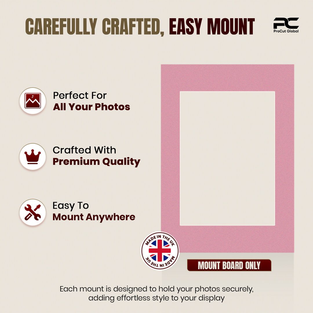 Dusty Rose A1 Picture Mount With A2 Aperture | Acid-Free Mat Board For Photos & Artwork thumbnail 7