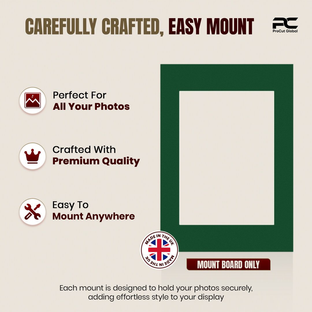Forest Green A2 Picture Mount With A3 Aperture | Acid-Free Mat Board For Picture Frames thumbnail 7