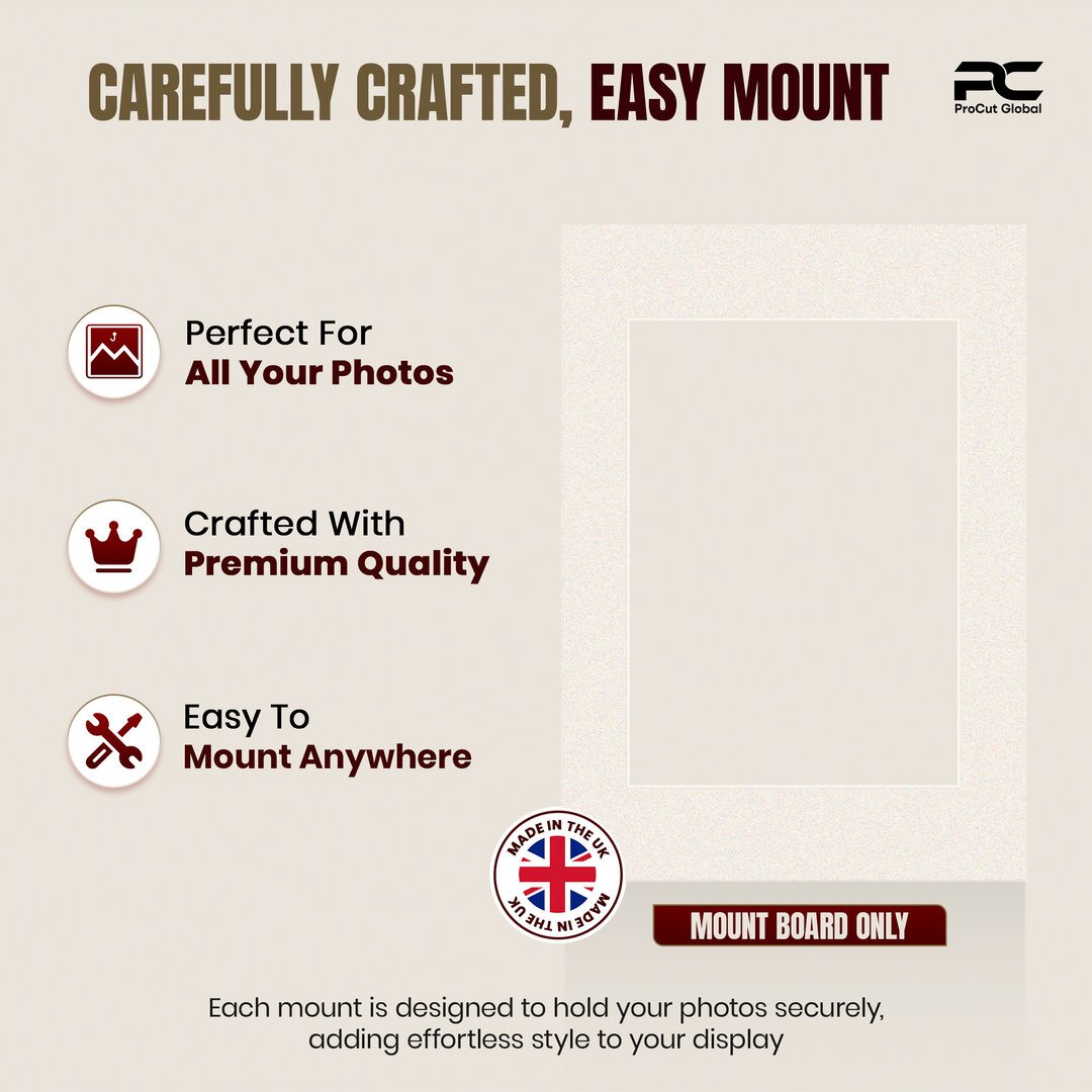 Antique White A3 Picture Mount With A4 Aperture | Acid-Free Mat Board For Picture Frames thumbnail 7