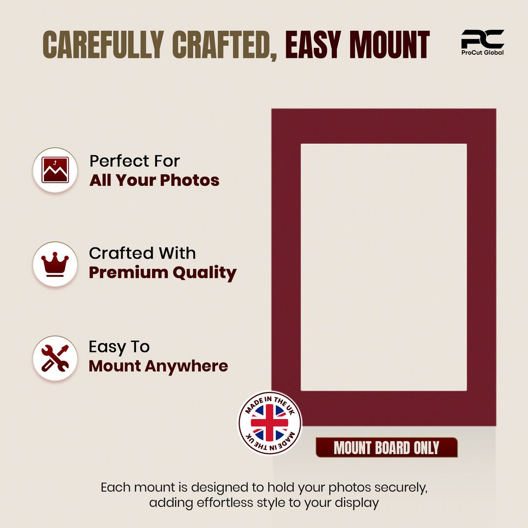 Burgundy A4 Picture Mount With 9x6" Aperture | Acid-Free Picture Mount Board thumbnail 7