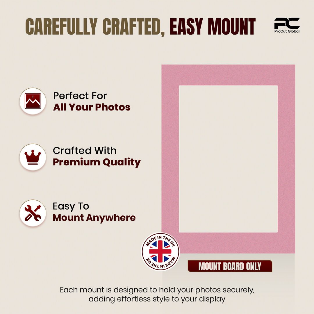 Dusty Rose A4 Picture Mount With 9x6" Aperture | Acid-Free Picture Mount Board thumbnail 7