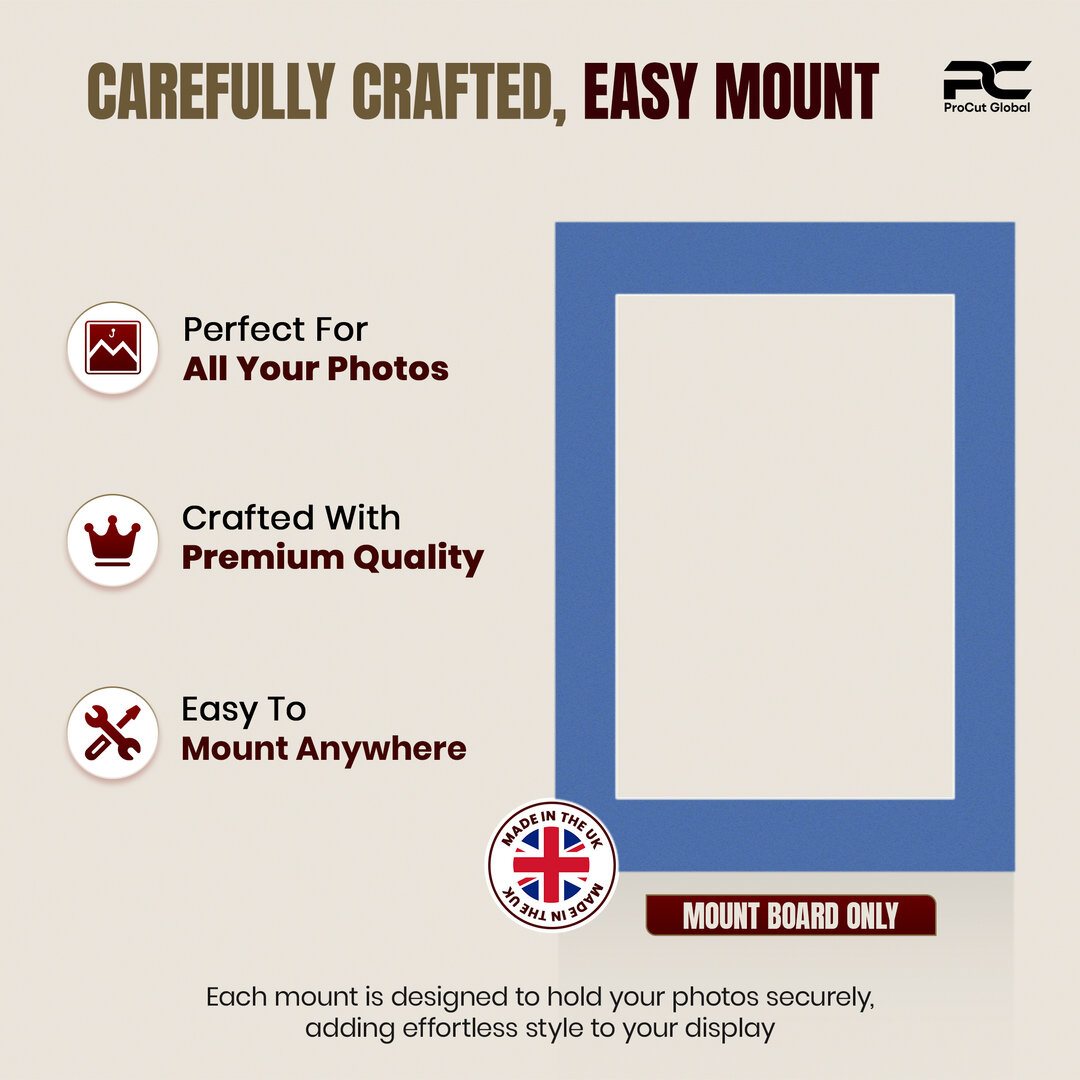 Pacific Blue A4 Picture Mount With 9x6" Aperture | Acid-Free Mat Board For Picture Frames thumbnail 7