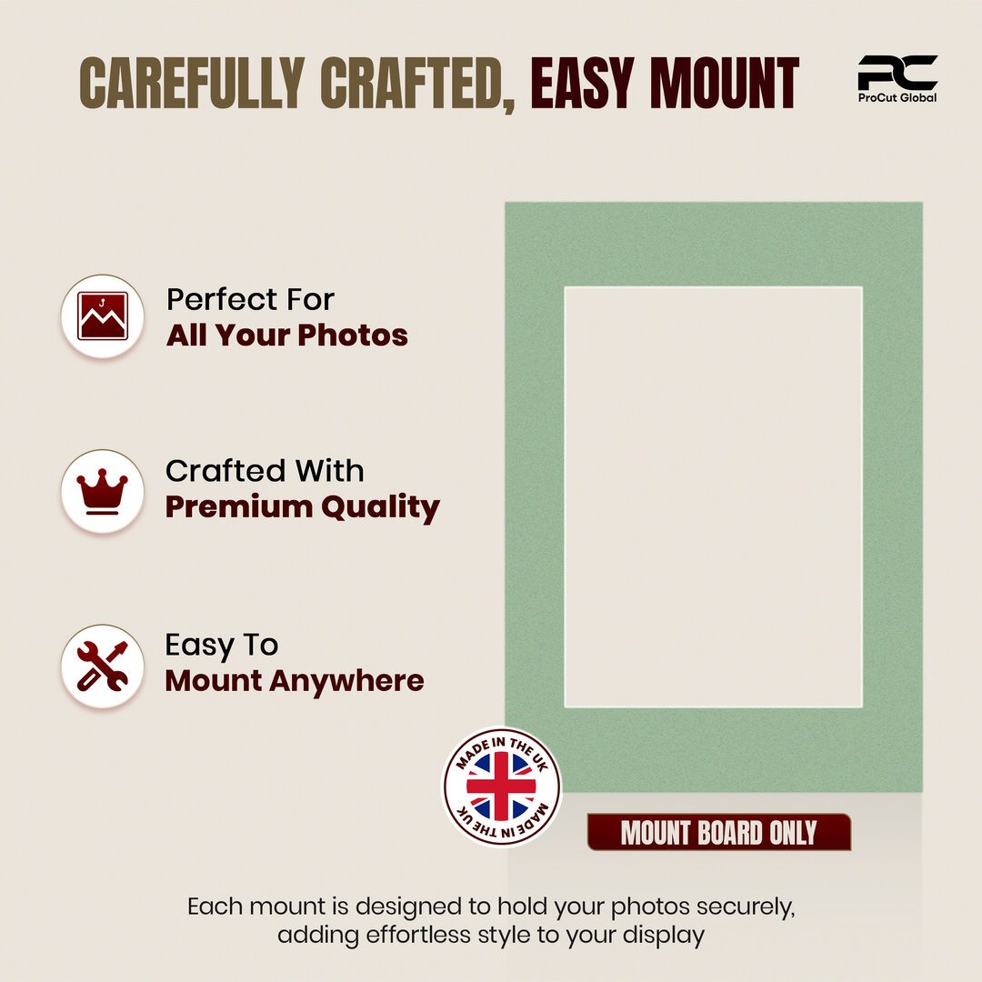 Sage Green A4 Picture Mount With A5 Aperture | Acid-Free Mat Board For Photos & Artwork thumbnail 7